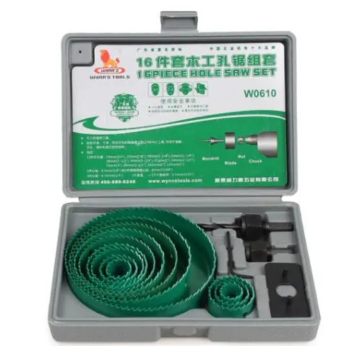 Wynn'S Professional 16-Piece Hole Saw Kit – Bi-Metal Blades 1