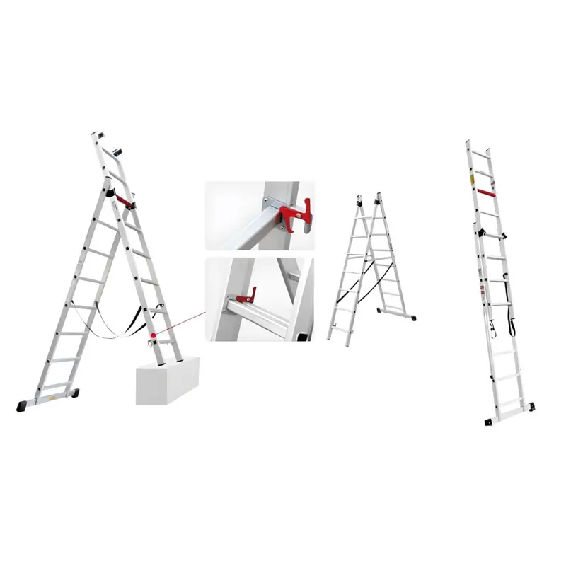 Xg Multi-Position Staircase Ladder – 2-Section, 7-Step Aluminum Model | L-Xg116A2-7 1