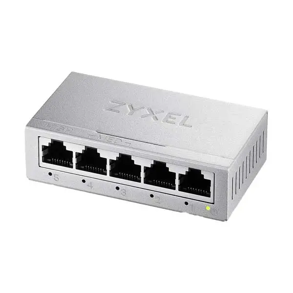 Zyxel Gs-105Bv5 5-Port Metal Gigabit Unmanaged Switch – Fanless Design With Qos Support 1