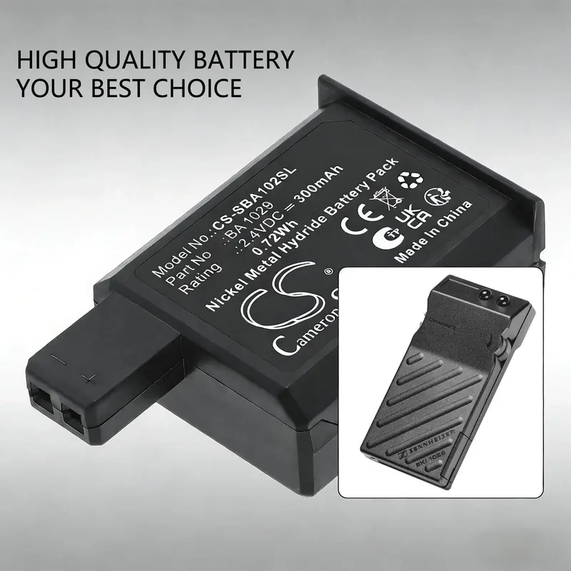 Sennheiser Eki1029 / Ba1029 Wireless Receiver Battery – 2.4V Ni-Mh, 300Mah, 0.72Wh 1